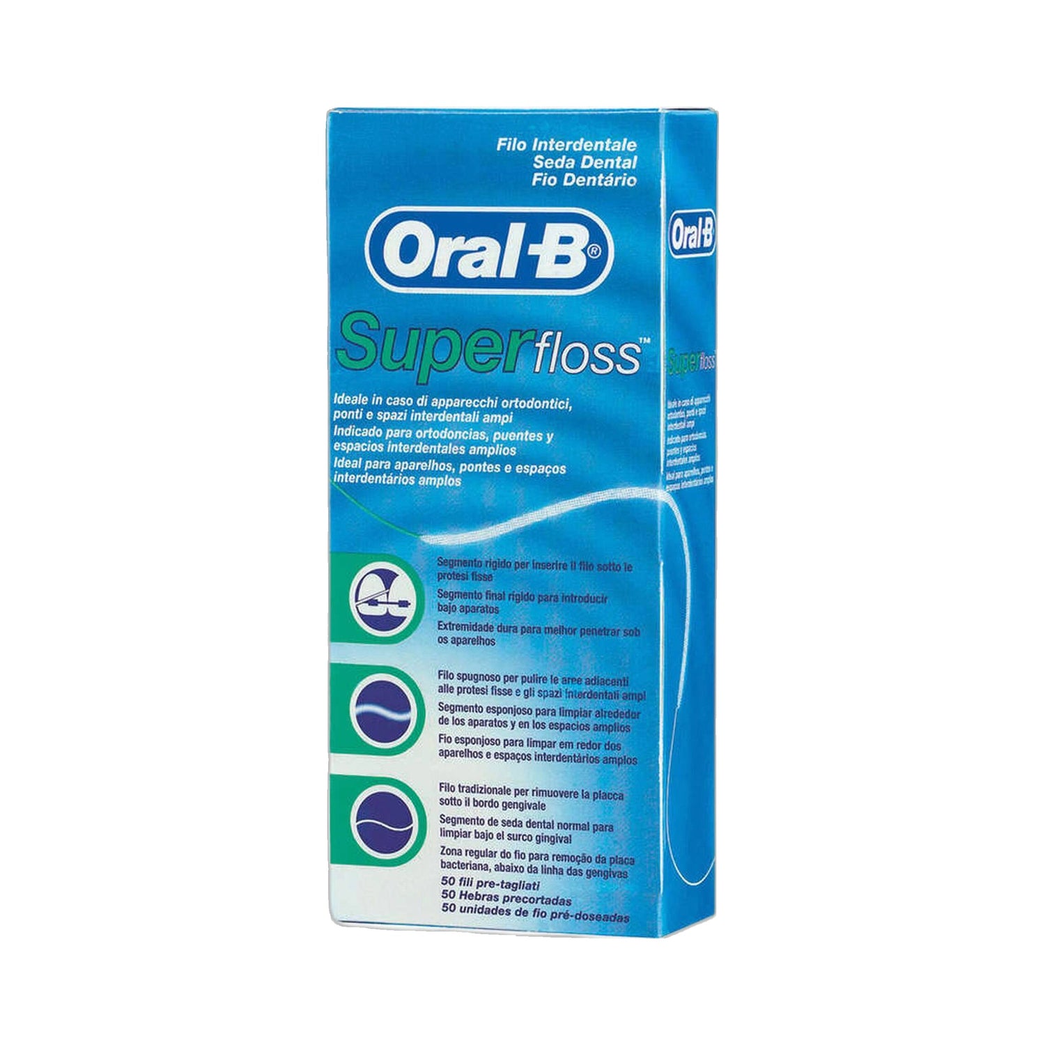 Oral B Super Floss Threader Fio Dent X50