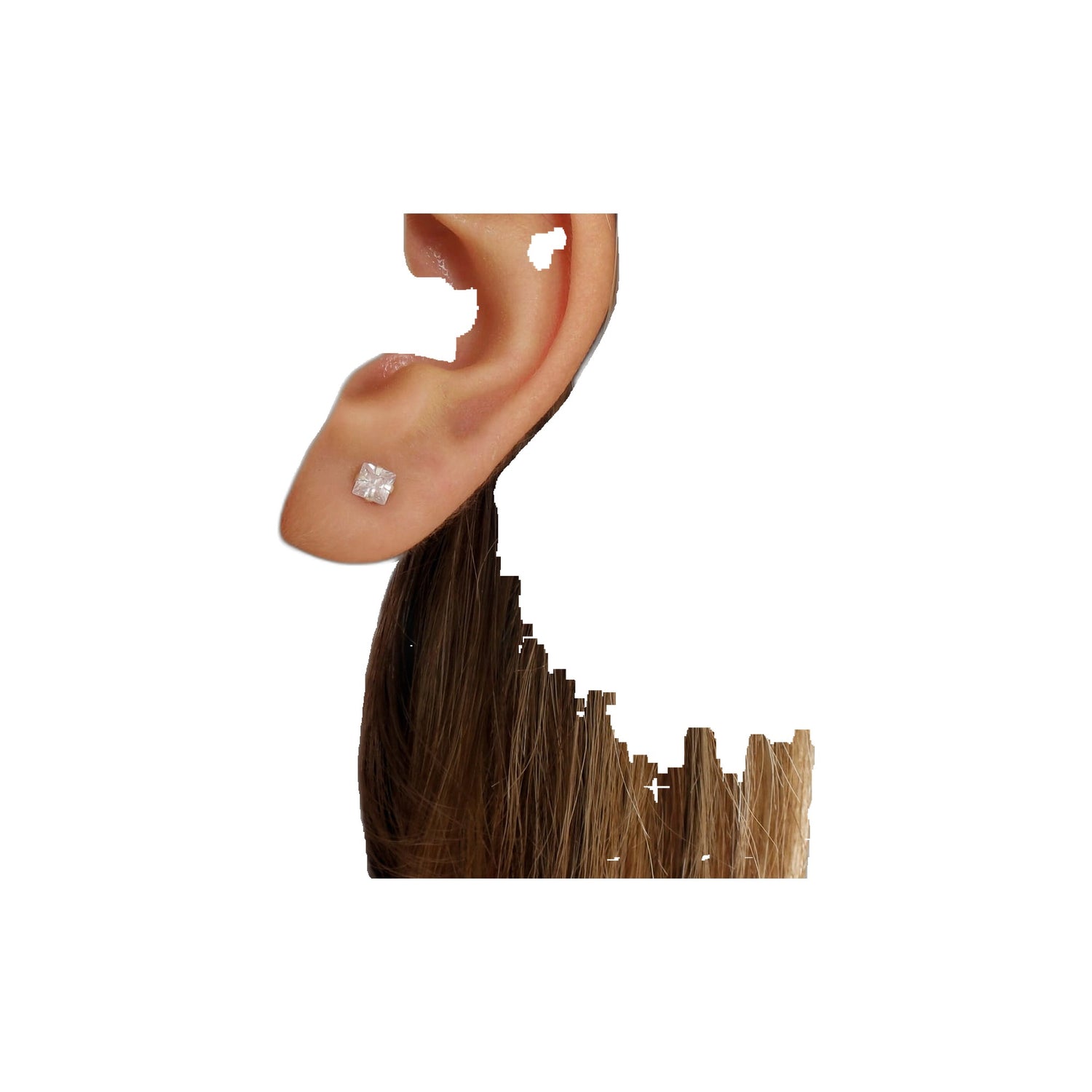 Inverness Brinco Zirconia Quadrado 4 mm