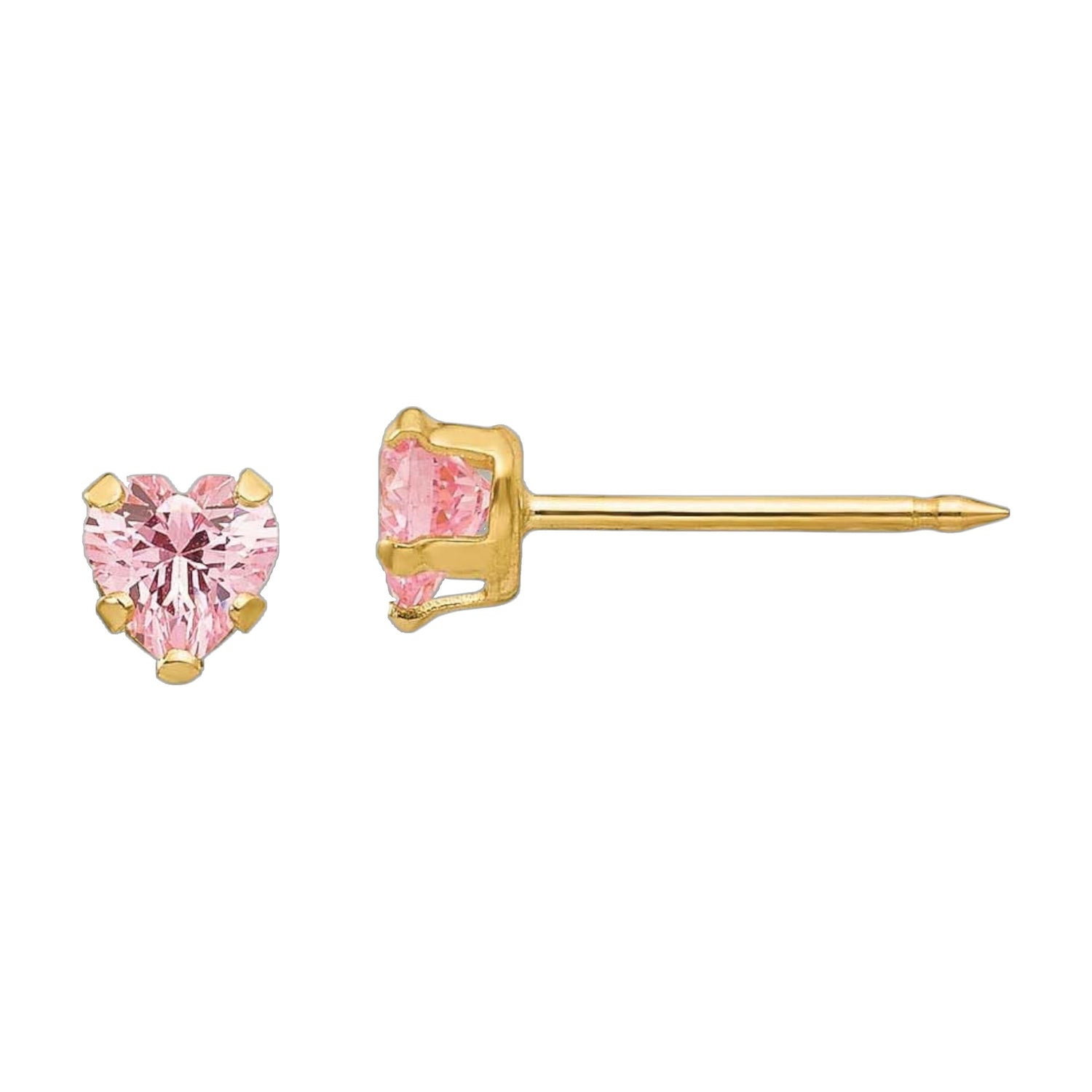 Inverness Brinco Coração Rosa Cri 6mm
