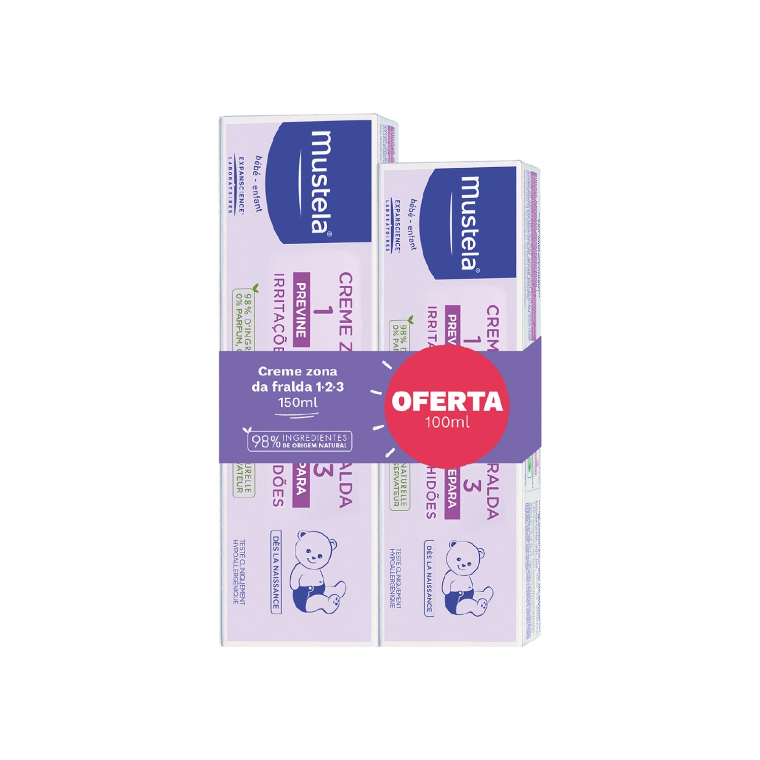 Mustela Muda Creme Fralda 123 150 ml + 100 ml