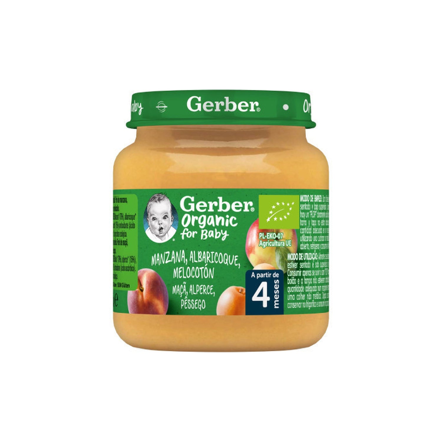 Gerber Org Boião Maçã/Alperce/Pêssego 125 g