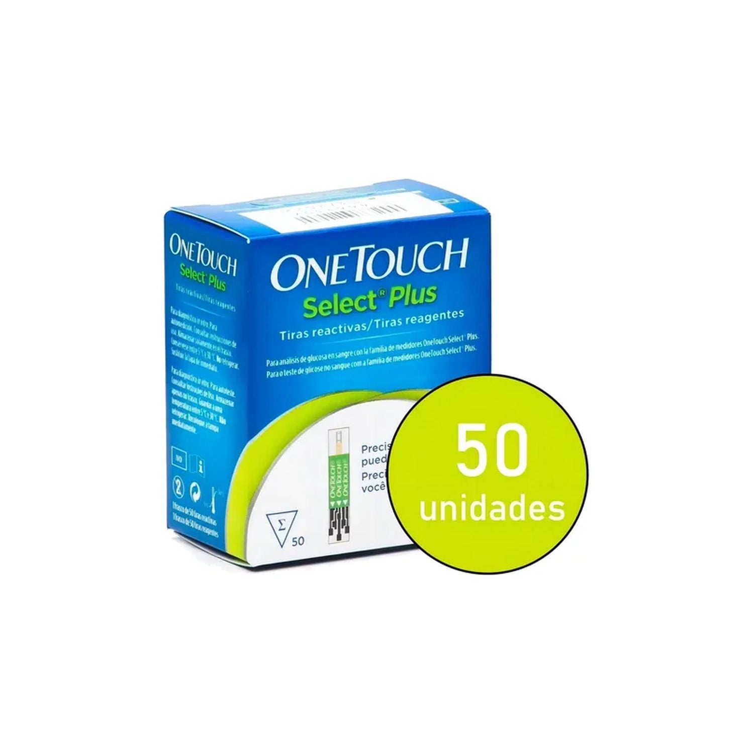 OneTouch Select Plus Tiras de Teste de Glicemia 50 Unidades