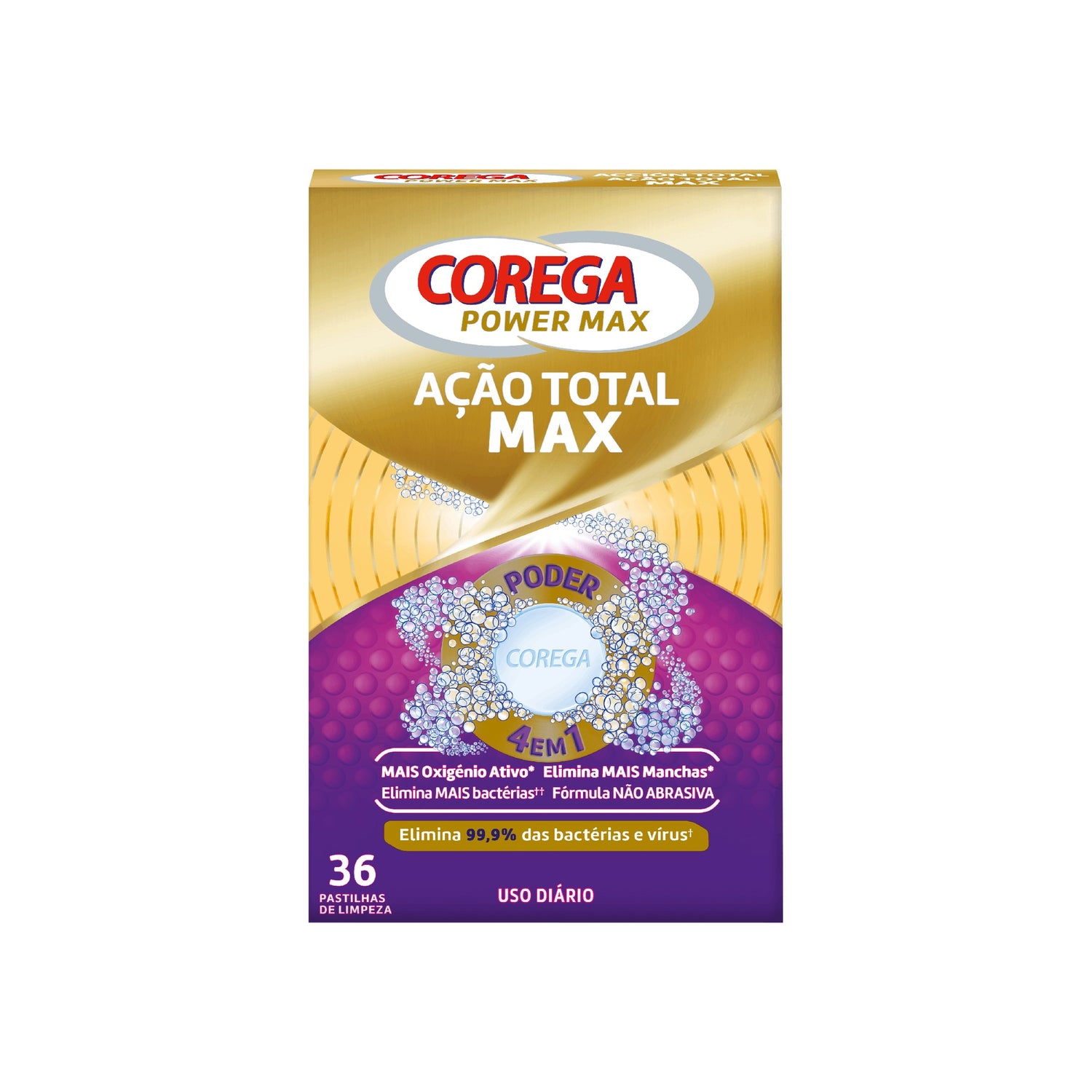 Corega Ação Total Max Pastilhas Efervescentes X36