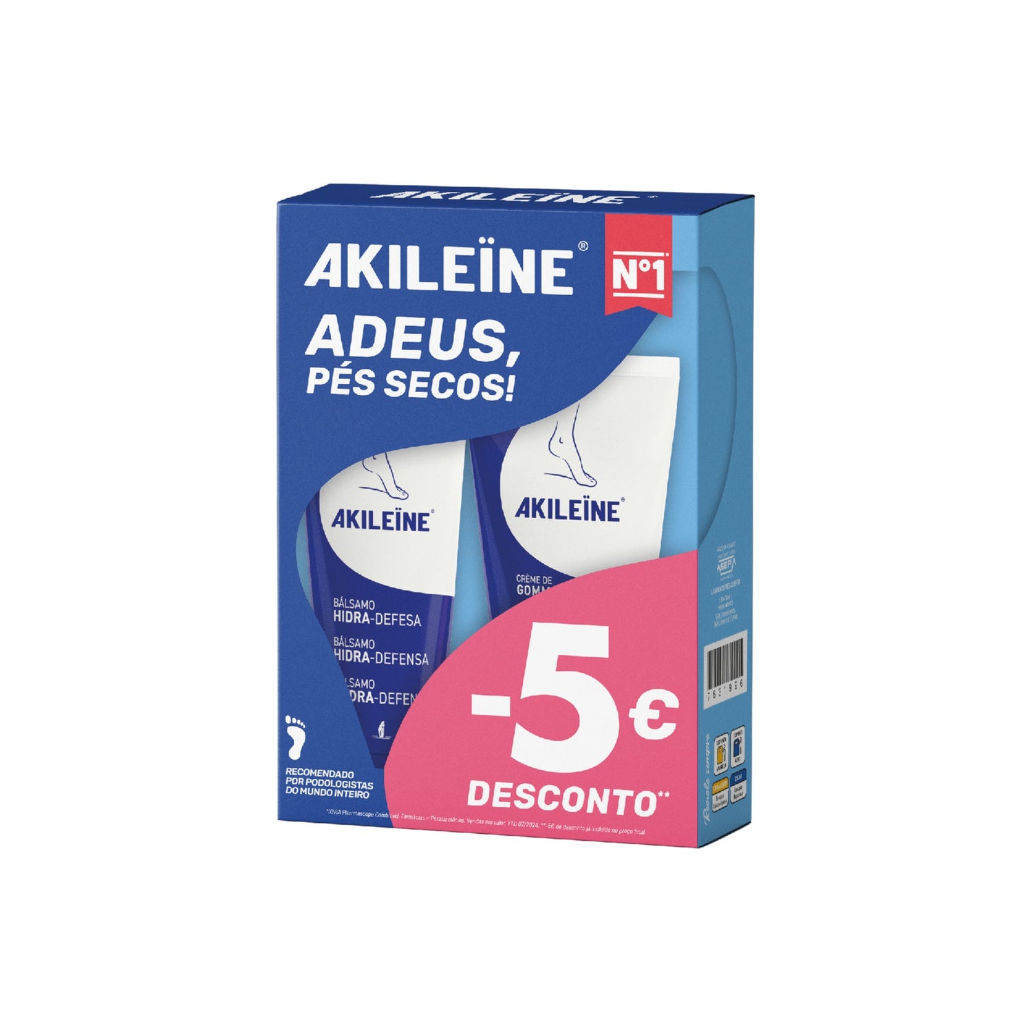 Akileïne Sec Bálsamo 125 ml + Creme Esfoliante 75 ml