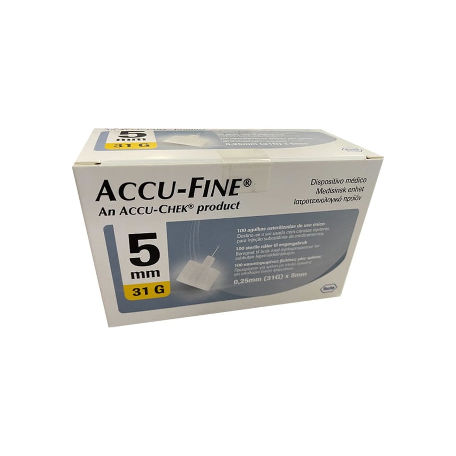 Accu-Fine Agulhas para Caneta 5 mm 31G 100 Unidades